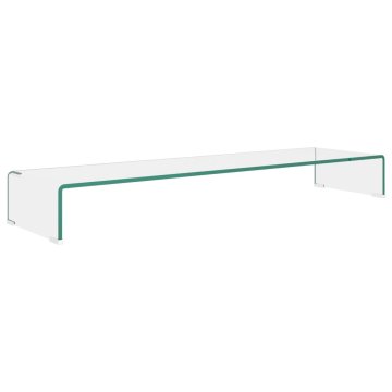 Vidaxl Stojalo za TV/Računalniški Zaslon Prosojno Steklo 110x30x13 cm