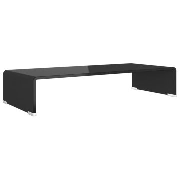 Vidaxl Stojalo za TV/Računalniški Zaslon Črno Steklo 70x30x13 cm