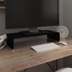 Vidaxl Stojalo za TV / ekran stekleno črno 60x25x11 cm