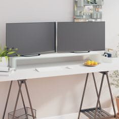 Vidaxl Stojalo za TV / ekran stekleno belo 110x30x13 cm