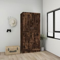 Vidaxl Garderobna omara dimljeni hrast 82,5x51,5x180 cm inženirski les