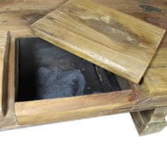 Vidaxl Klubska mizica iz masivnega predelanega lesa 90x50x35 cm