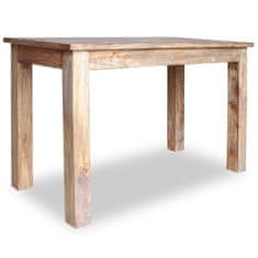 shumee Jedilna miza iz masivnega predelanega lesa 120x60x77 cm