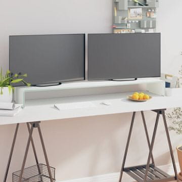 Vidaxl vidaXL stojalo za monitor/TV, zeleno steklo, 120 x 30 x 13 cm