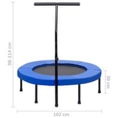 Greatstore Fitnes trampolin z ročajem in varnostno oblogo 102 cm