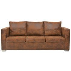 Vidaxl Kavč trosed 191x73x82 cm umetno semiš usnje