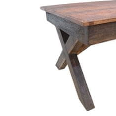 Vidaxl Klubska mizica iz masivnega predelanega lesa 110x60x45 cm