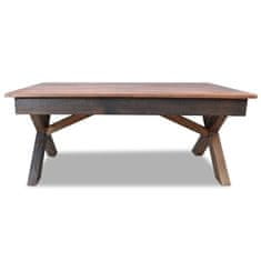 Vidaxl Klubska mizica iz masivnega predelanega lesa 110x60x45 cm