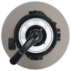 Vidaxl Bazenski peščeni filter s 4-pozicijskim ventilom siv 350 mm