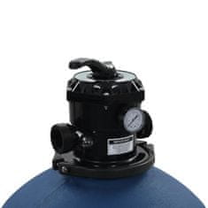 Greatstore Peščeni bazenski filter s 6-stopenjskim ventilom, modri, 660 mm
