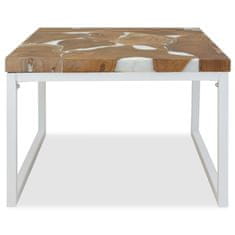 Vidaxl Klubska mizica iz tikovine in smole 60x60x40 cm