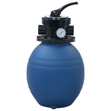Vidaxl Bazenski peščeni filter s 4-pozicijskim ventilom moder 300 mm
