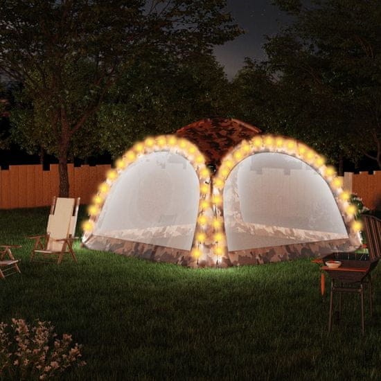 Vidaxl Vrtni šotor z LED lučmi in 4 stranicami 3,6x3,6x2,3 m