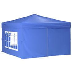 Vidaxl Zložljiv vrtni šotor s stranicami moder 3x3 m