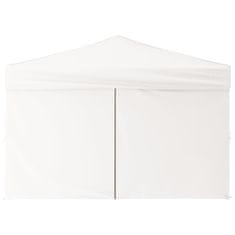 Vidaxl Zložljiv vrtni šotor s stranicami bel 3x3 m