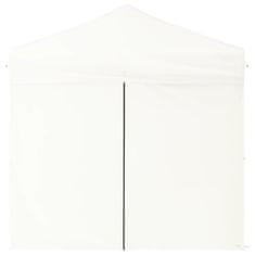 Vidaxl Zložljiv vrtni šotor s stranicami bel 2x2 m