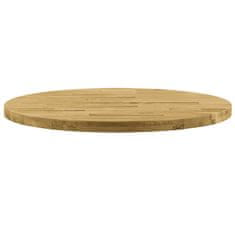 Greatstore Površina za mizo trden hrastov les okrogla 44 mm 400 mm