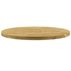 Vidaxl Površina za mizo trden hrastov les okrogla 44 mm 700 mm