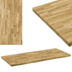 Vidaxl Površina za mizo trden hrastov les pravokotna 44 mm 140x60 cm