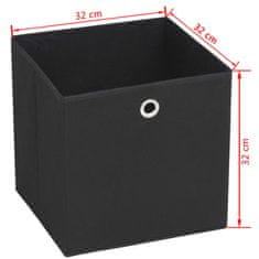 Greatstore Škatle za shranjevanje 10 kosov netkano blago 32x32x32 cm črne
