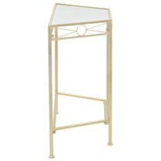Vidaxl Odstavna mizica starinska iz kovine 87x34x73 cm zlata