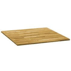 Greatstore Površina za mizo trden hrastov les kvadratna 23 mm 80x80 cm