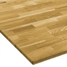 Vidaxl Površina za mizo trden hrastov les kvadratna 23 mm 80x80 cm