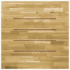 Vidaxl Površina za mizo trden hrastov les kvadratna 23 mm 80x80 cm