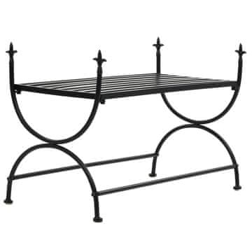 Vidaxl Klop v starinskem stilu iz kovine 83x42x55 cm črna