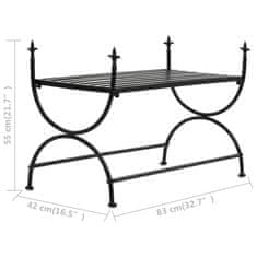 Vidaxl Klop v starinskem stilu iz kovine 83x42x55 cm črna