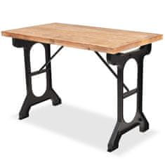 Vidaxl Jedilna miza s površino iz masivnega jelševega lesa 122x65x82 cm