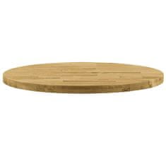 Greatstore Površina za mizo trden hrastov les okrogla 44 mm 800 mm