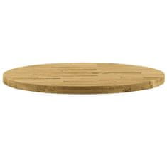 Vidaxl Površina za mizo trden hrastov les okrogla 44 mm 800 mm