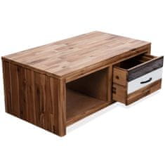 Vidaxl Klubska mizica iz trdnega akacijevega lesa 90x50x37,5 cm