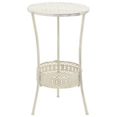 Vidaxl Bistro miza starinskega stila polokrogla kovinska 40x70 cm bela