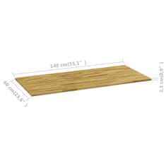 shumee Površina za mizo trden hrastov les pravokotna 23 mm 140x60 cm