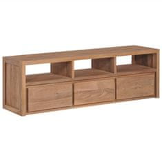 Vidaxl TV omarica trdna tikovina z naravnim finišem 120x30x40 cm