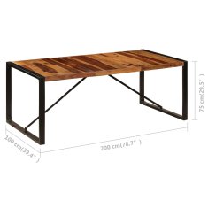 Vidaxl Jedilna miza 200x100x75 cm trden palisander