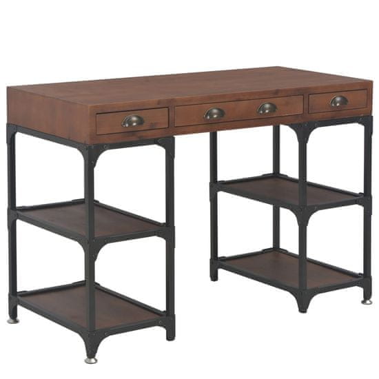 Vidaxl Pisalna miza s 3 predali 110x50x78 cm trden les jelke