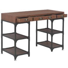 Vidaxl Pisalna miza s 3 predali 110x50x78 cm trden les jelke