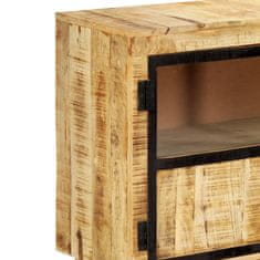 Vidaxl Komoda rjava in črna 160x30x80 cm trden robusten mangov les