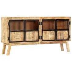 Vidaxl Komoda rjava in črna 160x30x80 cm trden robusten mangov les