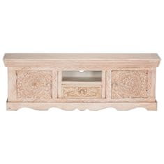 Vidaxl TV omarica bela 120x30x40 cm trden mangov les