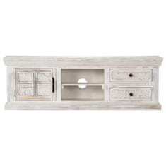 Vidaxl TV omarica trden mangov les 120x30x40 cm bela