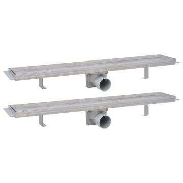 Vidaxl Kanaleta za tuš 2 kosa 730x140 mm nerjaveče jeklo