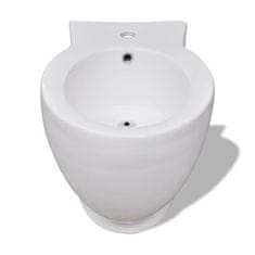 Vidaxl Set Bela Keramična WC Školjka in Bide