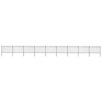 Vidaxl Vrtna ograja s suličastim vrhom jeklo 1506x120 cm črna