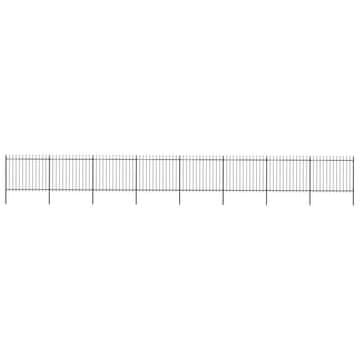Vidaxl Vrtna ograja s suličastim vrhom jeklo 1339x150 cm črne barve