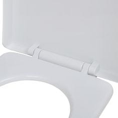 Greatstore WC deska s počasnim zapiranjem 2 kosa plastična bela