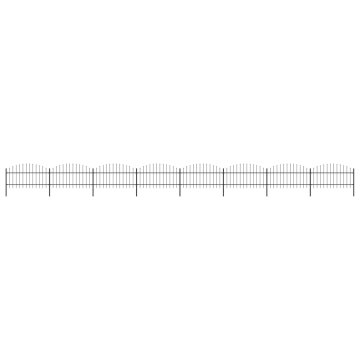 Vidaxl Vrtna ograja s suličastim vrhom jeklo 1405x125 cm črne barve